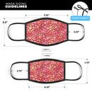 Red Watercolor Hearts - Made in USA Mouth Cover Unisex Anti-Dust Cotton Blend Reusable & Washable Face Mask with Adjustable Sizing for Adult or Child