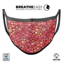 Red Watercolor Hearts - Made in USA Mouth Cover Unisex Anti-Dust Cotton Blend Reusable & Washable Face Mask with Adjustable Sizing for Adult or Child