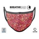 Red Watercolor Hearts - Made in USA Mouth Cover Unisex Anti-Dust Cotton Blend Reusable & Washable Face Mask with Adjustable Sizing for Adult or Child