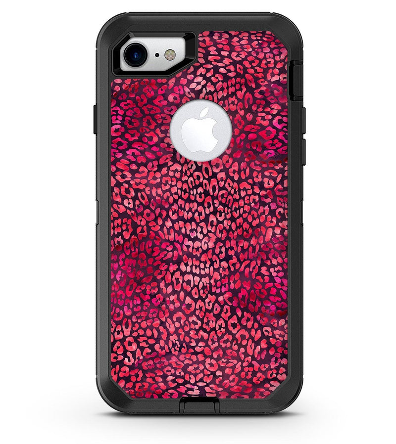 Red Watercolor Leopard Pattern - iPhone 7 or 8 OtterBox Case & Skin Kits