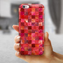 Red Watercolor Patchwork iPhone 6/6s or 6/6s Plus 2-Piece Hybrid INK-Fuzed Case