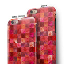 Red Watercolor Patchwork iPhone 6/6s or 6/6s Plus 2-Piece Hybrid INK-Fuzed Case