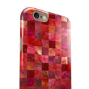 Red Watercolor Patchwork iPhone 6/6s or 6/6s Plus 2-Piece Hybrid INK-Fuzed Case