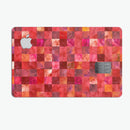 Red Watercolor Patchwork - Premium Protective Decal Skin-Kit for the Apple Credit Card