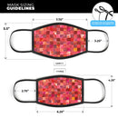 Red Watercolor Patchwork - Made in USA Mouth Cover Unisex Anti-Dust Cotton Blend Reusable & Washable Face Mask with Adjustable Sizing for Adult or Child