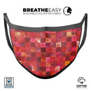 Red Watercolor Patchwork - Made in USA Mouth Cover Unisex Anti-Dust Cotton Blend Reusable & Washable Face Mask with Adjustable Sizing for Adult or Child