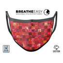 Red Watercolor Patchwork - Made in USA Mouth Cover Unisex Anti-Dust Cotton Blend Reusable & Washable Face Mask with Adjustable Sizing for Adult or Child