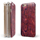 Red Watercolor Woodgrain iPhone 6/6s or 6/6s Plus 2-Piece Hybrid INK-Fuzed Case