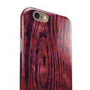 Red Watercolor Woodgrain iPhone 6/6s or 6/6s Plus 2-Piece Hybrid INK-Fuzed Case