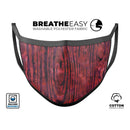 Red Watercolor Woodgrain - Made in USA Mouth Cover Unisex Anti-Dust Cotton Blend Reusable & Washable Face Mask with Adjustable Sizing for Adult or Child