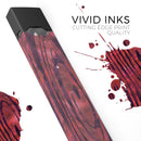 Red Watercolor Woodgrain - Premium Decal Protective Skin-Wrap Sticker compatible with the Juul Labs vaping device