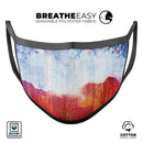 Red White & Blue Paint Splotches - Made in USA Mouth Cover Unisex Anti-Dust Cotton Blend Reusable & Washable Face Mask with Adjustable Sizing for Adult or Child