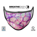 Red White Dragon Vein Agate Skin - Made in USA Mouth Cover Unisex Anti-Dust Cotton Blend Reusable & Washable Face Mask with Adjustable Sizing for Adult or Child