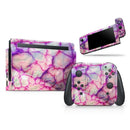 Red White Dragon Vein Agate Skin // Skin Decal Wrap Kit for Nintendo Switch Console & Dock, Joy-Cons, Pro Controller, Lite, 3DS XL, 2DS XL, DSi, or Wii - Vinyl Skin Wrap for Nintendo Switch 2, OLED, Lite, Pro Controller, Wii & Classic Handhelds