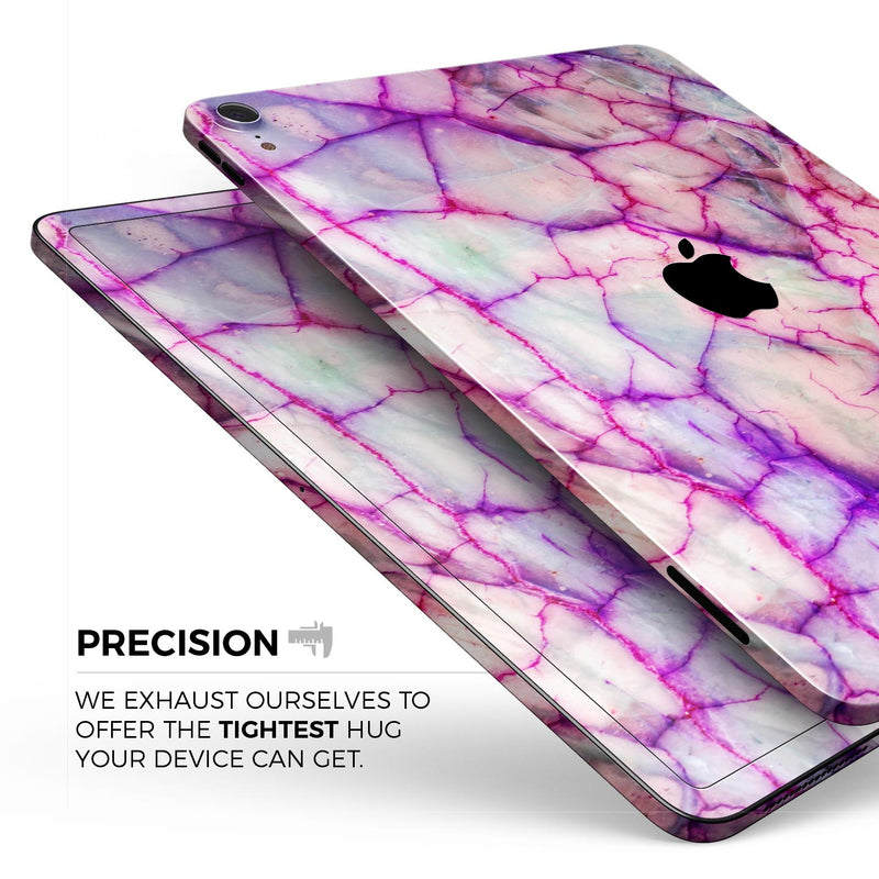 Red White Dragon Vein Agate Skin - Full Body Skin Decal for the Apple iPad Pro 12.9", 11", 10.5", 9.7", Air or Mini (All Models Available)