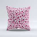 Red & White Paw Prints ink-Fuzed Decorative Throw Pillow