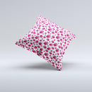 Red & White Paw Prints ink-Fuzed Decorative Throw Pillow