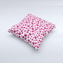 Red & White Paw Prints ink-Fuzed Decorative Throw Pillow