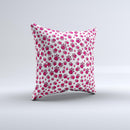Red & White Paw Prints ink-Fuzed Decorative Throw Pillow