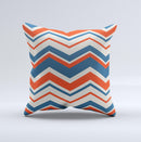 Red White and Blue Textile Chevron Pattern ink-Fuzed Decorative Throw Pillow