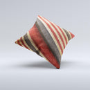 Red and Black Striped Fabric ink-Fuzed Decorative Throw Pillow