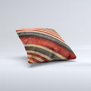 Red and Black Striped Fabric ink-Fuzed Decorative Throw Pillow