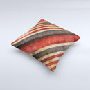 Red and Black Striped Fabric ink-Fuzed Decorative Throw Pillow