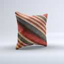 Red and Black Striped Fabric ink-Fuzed Decorative Throw Pillow