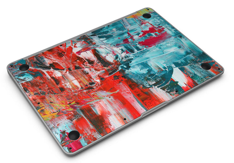 Red and Blue Abstract Oil Painting - MacBook Air Skin Kit