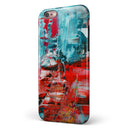 Red and Blue Abstract Oil Painting iPhone 6/6s or 6/6s Plus 2-Piece Hybrid INK-Fuzed Case