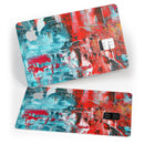 Red and Blue Abstract Oil Painting - Premium Protective Decal Skin-Kit for the Apple Credit Card