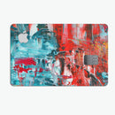 Red and Blue Abstract Oil Painting - Premium Protective Decal Skin-Kit for the Apple Credit Card