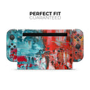 Red and Blue Abstract Oil Painting // Skin Decal Wrap Kit for Nintendo Switch Console & Dock, Joy-Cons, Pro Controller, Lite, 3DS XL, 2DS XL, DSi, or Wii - Vinyl Skin Wrap for Nintendo Switch 2, OLED, Lite, Pro Controller, Wii & Classic Handhelds
