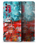 Red and Blue Abstract Oil Painting - Premium Vinyl Skin Decal for Samsung Galaxy S25 Ultra, S24, S23, S22 & All Galaxy S Models