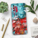 Red and Blue Abstract Oil Painting - Premium Vinyl Skin Decal for Samsung Galaxy S25 Ultra, S24, S23, S22 & All Galaxy S Models
