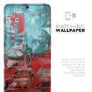 Red and Blue Abstract Oil Painting - Premium Vinyl Skin Decal for Samsung Galaxy S25 Ultra, S24, S23, S22 & All Galaxy S Models