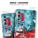 Red and Blue Abstract Oil Painting - Premium Vinyl Skin Decal for Samsung Galaxy S25 Ultra, S24, S23, S22 & All Galaxy S Models
