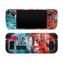 Red and Blue Abstract Oil Painting // Vinyl Skin Wrap for Steam Deck OLED & Steam Deck (LCD) — Soft Matte or Ultra Gloss