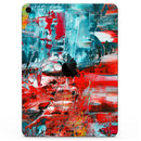 Red and Blue Abstract Oil Painting - Full Body Skin Decal for the Apple iPad Pro 12.9", 11", 10.5", 9.7", Air or Mini (All Models Available)