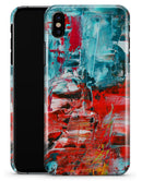 Red and Blue Abstract Oil Painting - iPhone X Clipit Case
