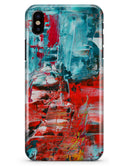 Red and Blue Abstract Oil Painting - iPhone X Clipit Case