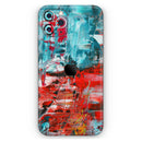 Red and Blue Abstract Oil Painting - Protective Skin Wrap & Decal – Compatible with iPhone SE to iPhone 17 Pro Max (All Models)
