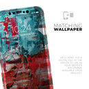 Red and Blue Abstract Oil Painting - Protective Skin Wrap & Decal – Compatible with iPhone SE to iPhone 17 Pro Max (All Models)