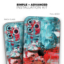 Red and Blue Abstract Oil Painting - Protective Skin Wrap & Decal – Compatible with iPhone SE to iPhone 17 Pro Max (All Models)