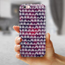 Red and Blue Cloud Mix with White Semi-Circles iPhone 6/6s or 6/6s Plus 2-Piece Hybrid INK-Fuzed Case