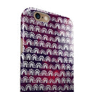 Red and Blue Cloud Mix with White Semi-Circles iPhone 6/6s or 6/6s Plus 2-Piece Hybrid INK-Fuzed Case