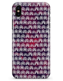 Red and Blue Cloud Mix with White Semi-Circles - iPhone X Clipit Case