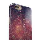 Red and Blue Glowing Orbs with Silver Sparkle iPhone 6/6s or 6/6s Plus 2-Piece Hybrid INK-Fuzed Case