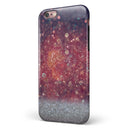 Red and Blue Glowing Orbs with Silver Sparkle iPhone 6/6s or 6/6s Plus 2-Piece Hybrid INK-Fuzed Case