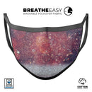 Red and Blue Glowing Orbs with Silver Sparkle - Made in USA Mouth Cover Unisex Anti-Dust Cotton Blend Reusable & Washable Face Mask with Adjustable Sizing for Adult or Child